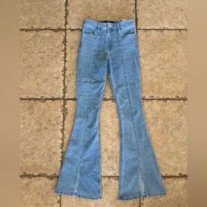 Hollister High Rise Flare Jeans Split Hem
